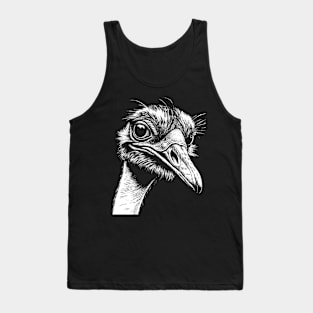 Ostrich head art in linear style Tank Top